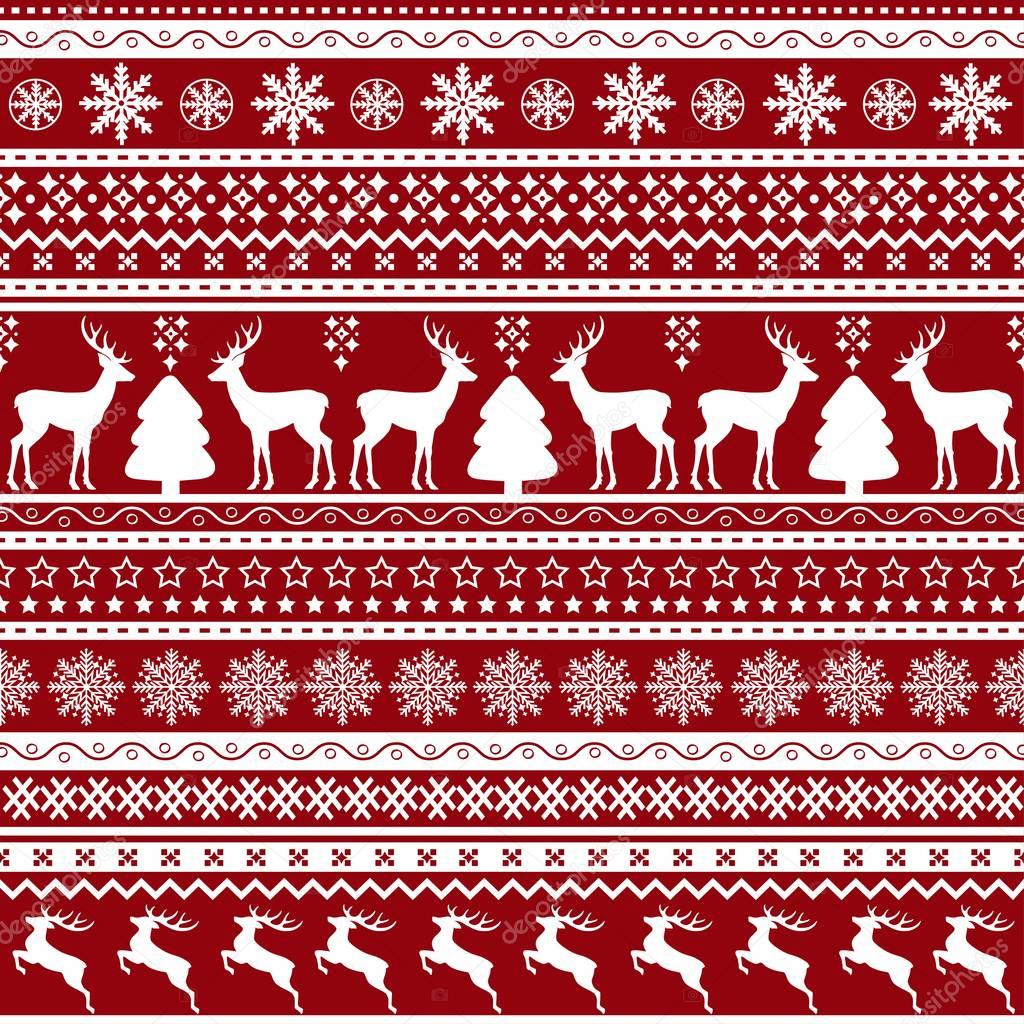 Christmas seamless pattern with holiday decoration 