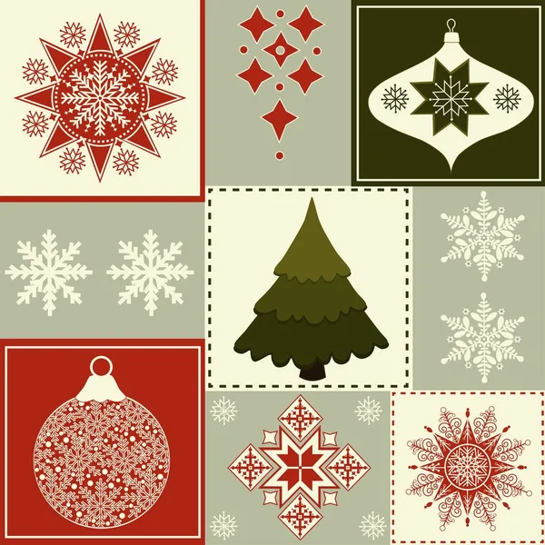 Conjunto de elementos navideños — Archivo Imágenes Vectoriales