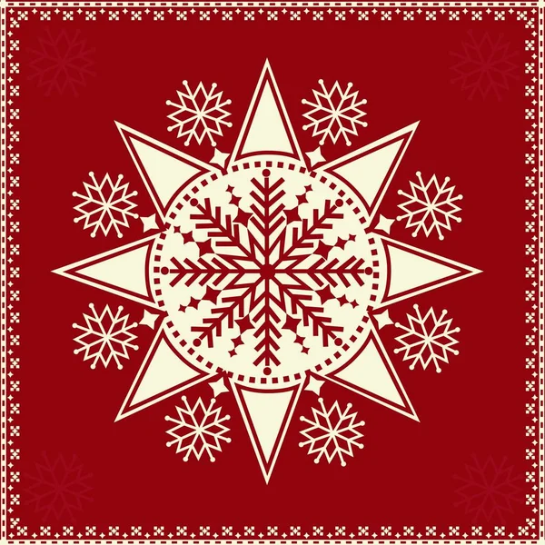 Weihnachtsgrußkarte mit Schneeflocke — Stockvektor
