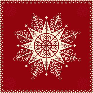 kar tanesi ile yılbaşı tebrik kartı 