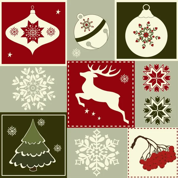 Conjunto de elementos navideños — Archivo Imágenes Vectoriales