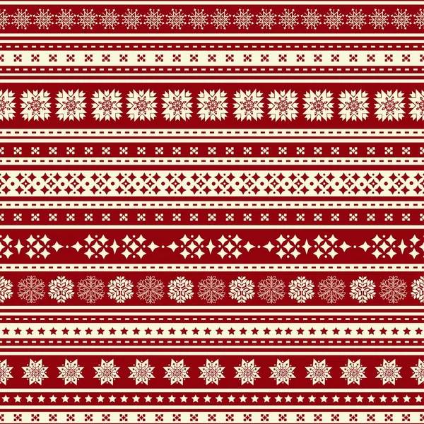 クリスマスのシームレスな装飾的なパターン — ストックベクタ
