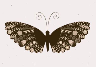 Dekoratif kelebek tebrik kartı 