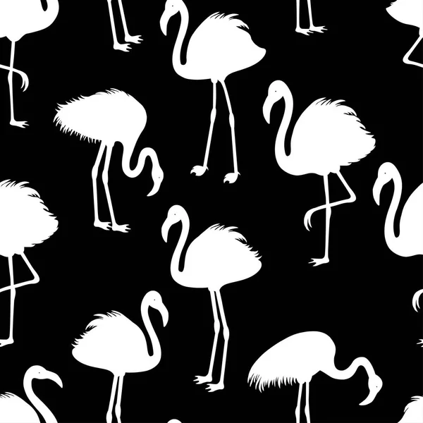 Flamingolar siluet ile Seamless Modeli — Stok Vektör
