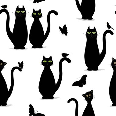 Sevimli kedilerle kusursuz desen