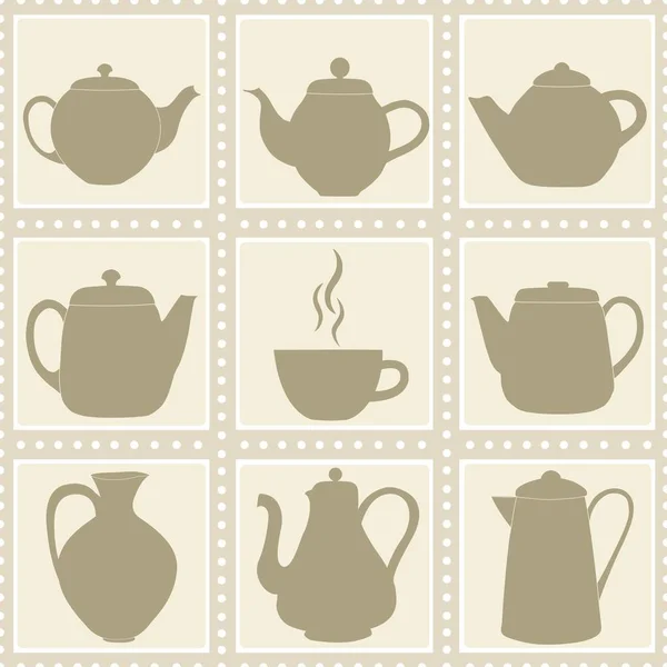 Бесшовный узор с чайниками — стоковый вектор