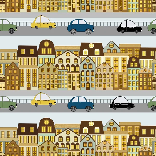 Seamless pattern with elements ot the city streets