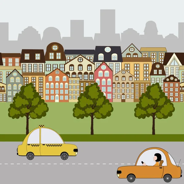 Seamless pattern with elements ot the city streets