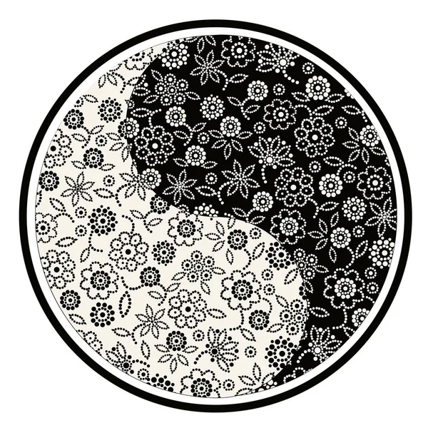 Stiliserade illustration med yin yang symbol — Stock vektor