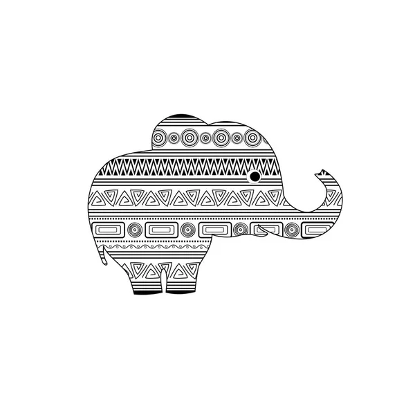 Design de elefante ornamentado bonito — Vetor de Stock