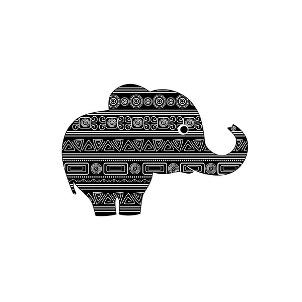 Diseño de elefante adornado sobre fondo blanco — Vector de stock