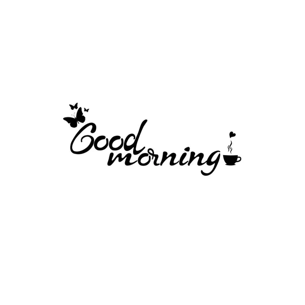 Good morning card. Hand drawn lettering — Stock Vector