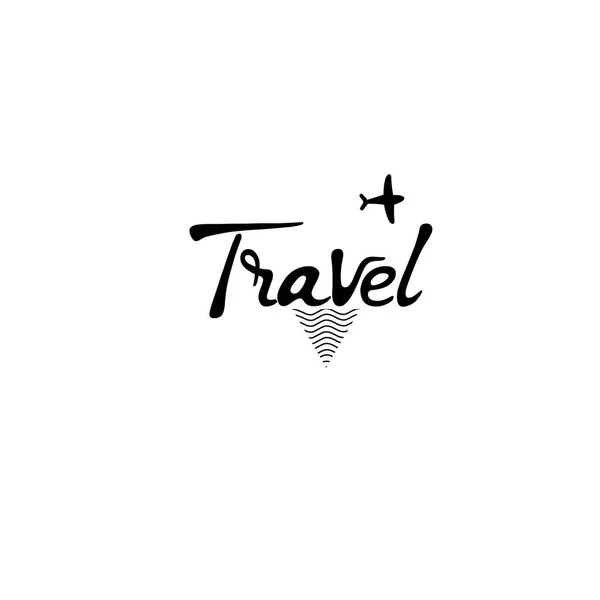 Travel card. Hand drawn lettering — Stock Vector