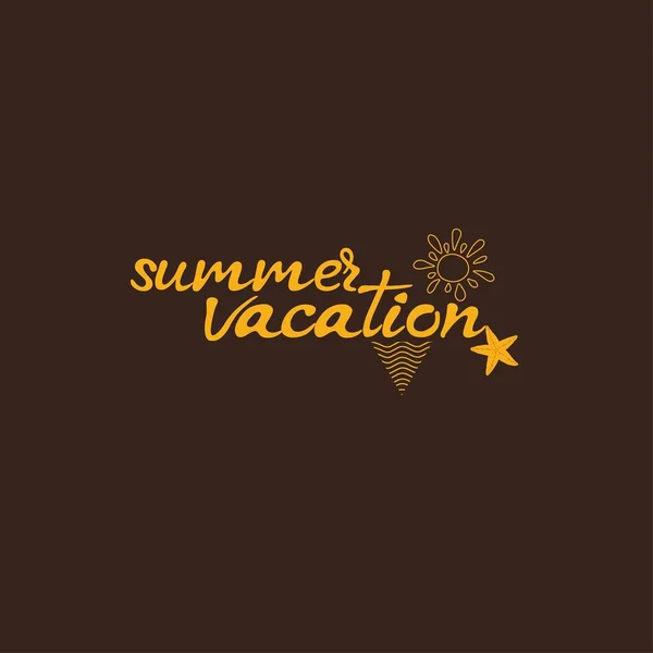 Cartão de férias de verão. Letras desenhadas à mão — Vetor de Stock