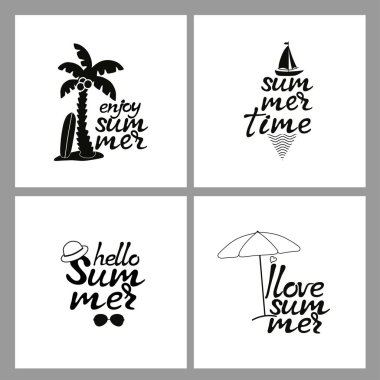 Yaz yazıtlı dört kart. El yazı çekilmiş