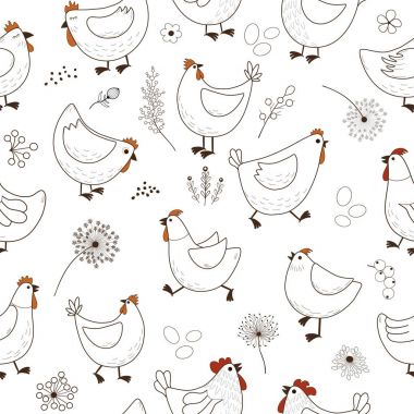 Tavuk karikatür ile Seamless Modeli