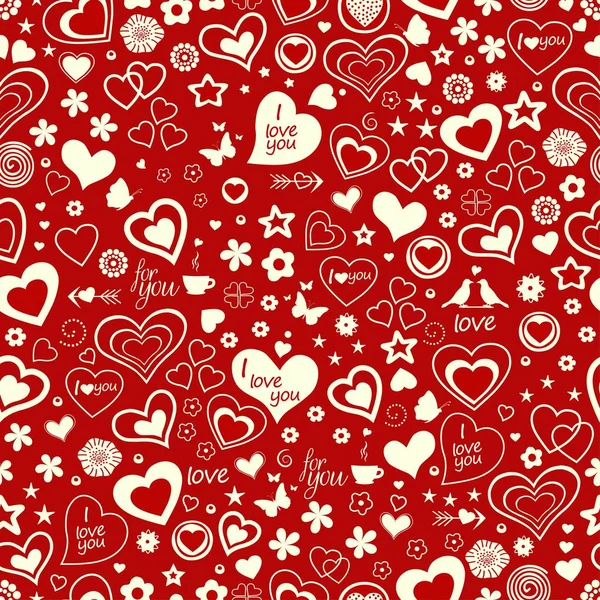 Seamless pattern with hearts — Stock Vector