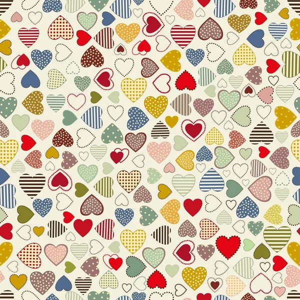 Seamless pattern with colorful hearts — Stock Vector