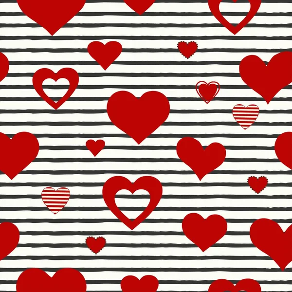 Seamless pattern with hearts — Stock Vector