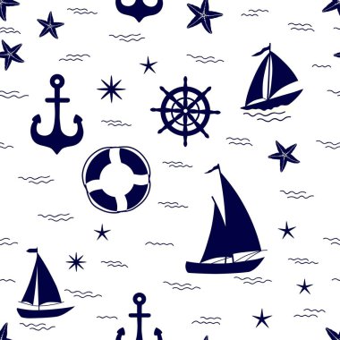 Deniz unsurları ile deniz seamless modeli 