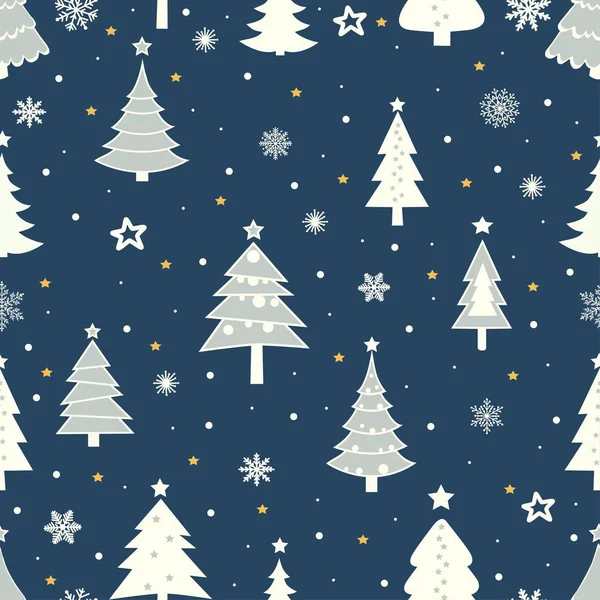 定型化されたクリスマスツリーとのシームレスなパターン — ストックベクタ