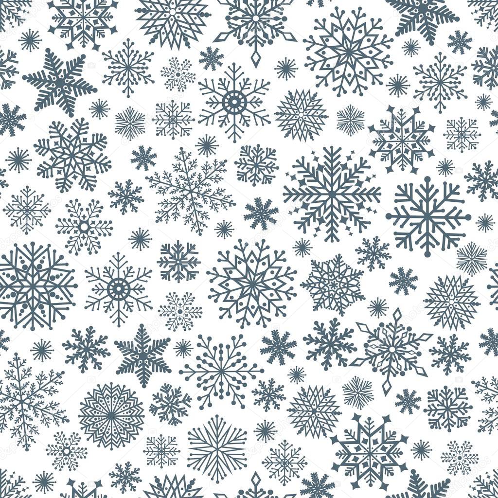 Christmas seamless pattern with cute snowflake 