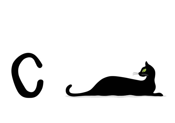 Legrační kočka, písmeno C — Stockový vektor
