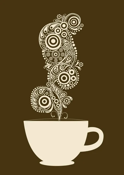 Kaart Met Cup Abstracte Stoom — Stockvector