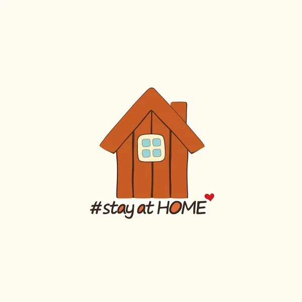 Plakat Mit Dem Slogan Stay Home Und Dekorelementen — Stockvektor