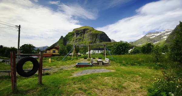 Lofoten island lekplatsen — Stockfoto