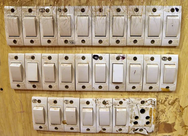 bank of light switches
