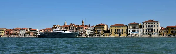 Large Private Motor Yacth Moored Water Front Venice Italy September — Stock Photo, Image