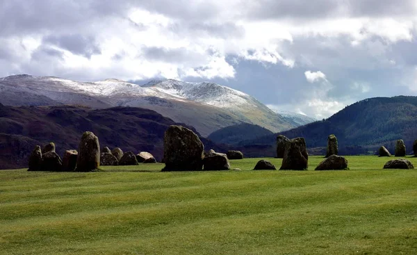 Neve sobre as montanhas de Helvellyn — Fotografia de Stock