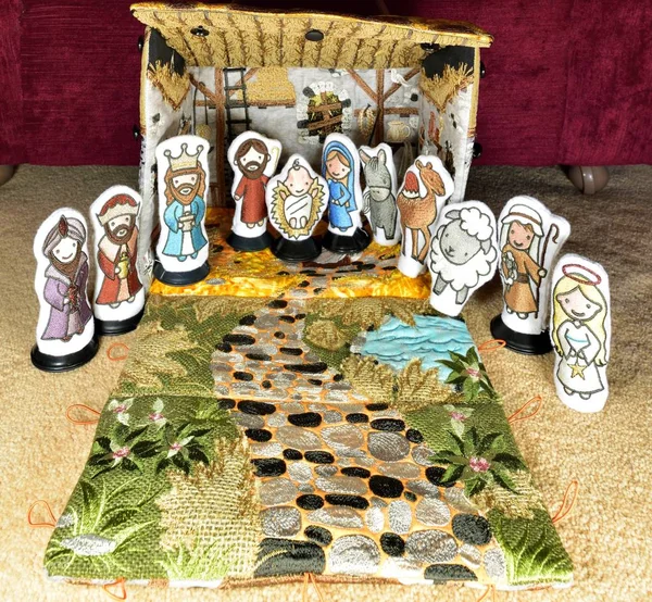 Homemade childs nativity set — Stock Photo, Image