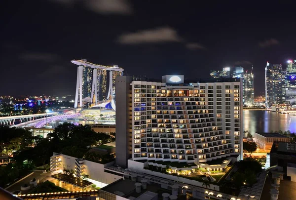Noční čas v Singapuru — Stock fotografie