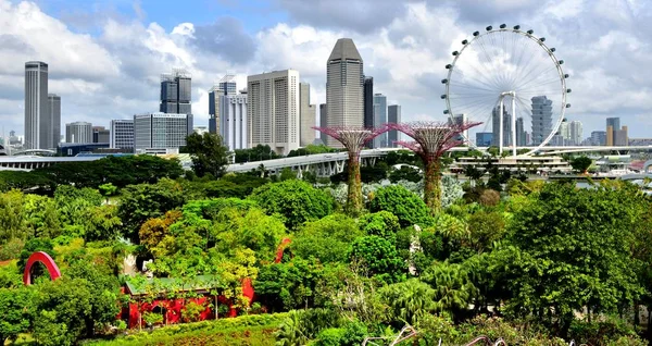 Skyline and the Garden by the Bay — Stock Photo, Image