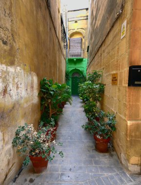 Çiftçi arazinin dar girişini kaplıyor.