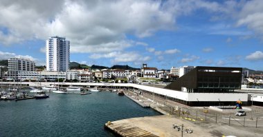 Ponta Delgada, Azores - 23rd April 2019: The yacht harbour of the  Port of Delgada