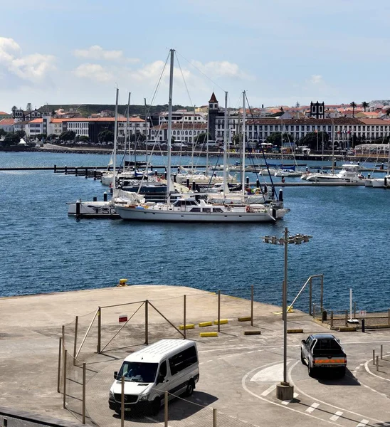 Ponta Delgada Azores 23Rd April 2019 Yachts Moorings Port Delgada — Stok fotoğraf