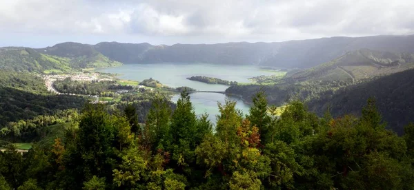 Los Lagos Gemelos Caldera Las Azores — Foto de Stock