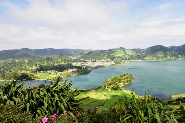 Furnas Falu Caldera Azori Szigetek — Stock Fotó