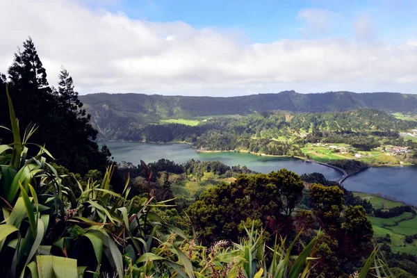 Furnas Falu Caldera Azori Szigetek — Stock Fotó