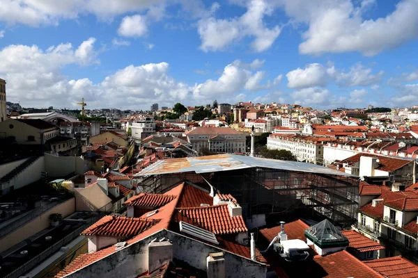 Lisboa Portugal Abril 2019 Andaimes Nos Telhados Lisboa — Fotografia de Stock