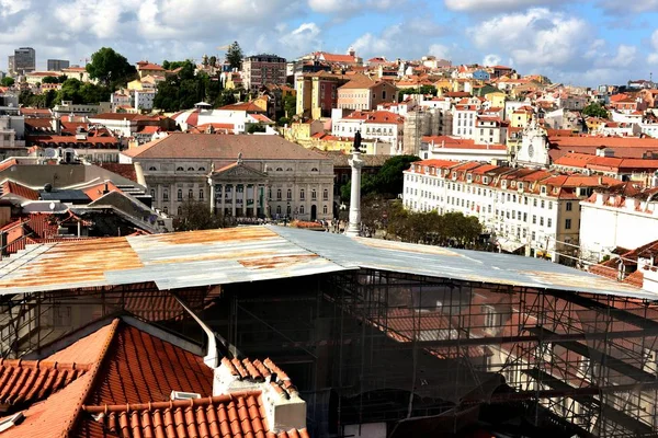 Lisbona Cipro Aprile 2019 Recinzione Ponteggi Sui Tetti Lisbona — Foto Stock