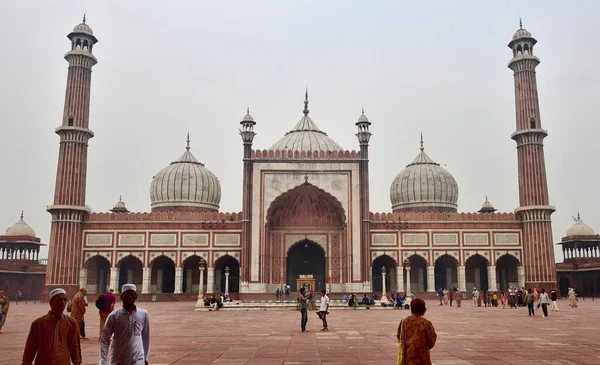 Delhi India Noviembre 2019 Turistas Los Terrenos Mezquita Jama Masjid —  Fotos de Stock