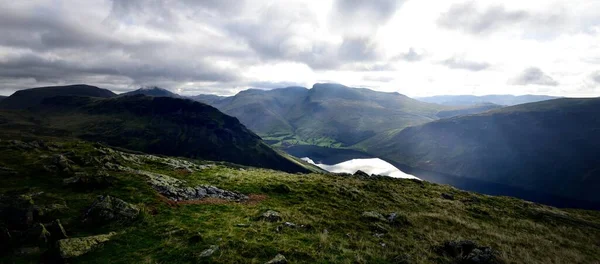 Luce Del Sole Mattutina Splende Sui Pendii Scafell — Foto Stock