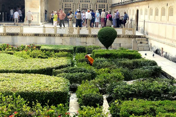 Jaipur Inde Novembre 2019 Jardinier Dans Les Jardins Palais Ambre — Photo