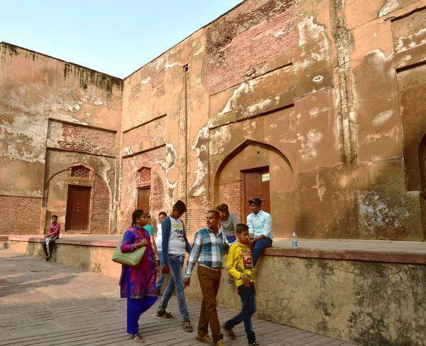 Agra India November 2019 Rondleidingen Buiten Het Rode Fort — Stockfoto