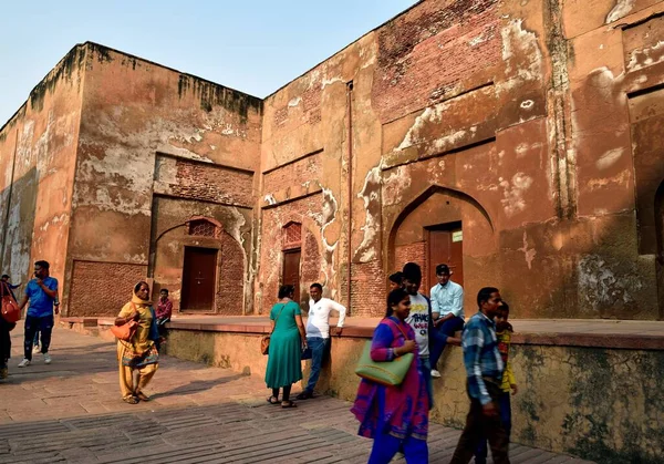 Agra India 2019 November Idegenforgalom Vörös Erődön Kívül — Stock Fotó