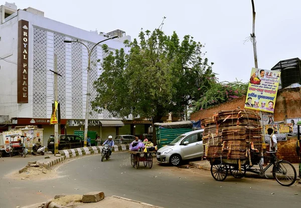 Staré Dillí Indie Listopadu 2019 Handcarts Tuk Tuks Royal Palace — Stock fotografie